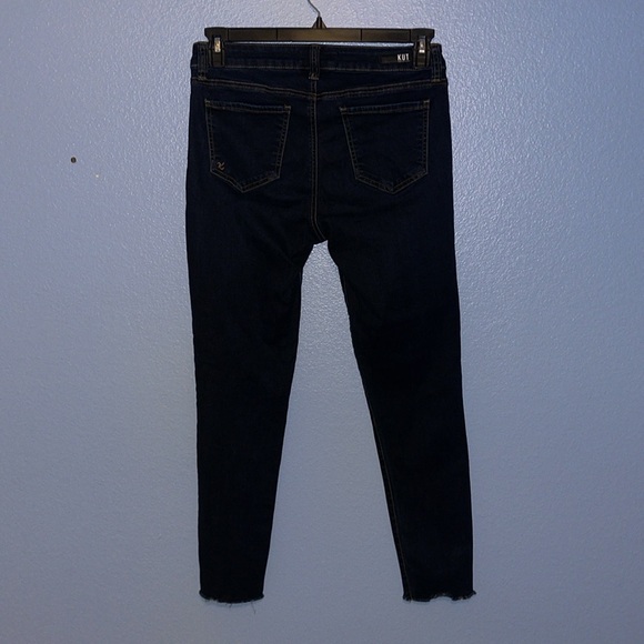 Kut Jeans Connie Ankle Skinny Raw Edge Hem Dark Wash Size 8. D - Picture 5 of 7